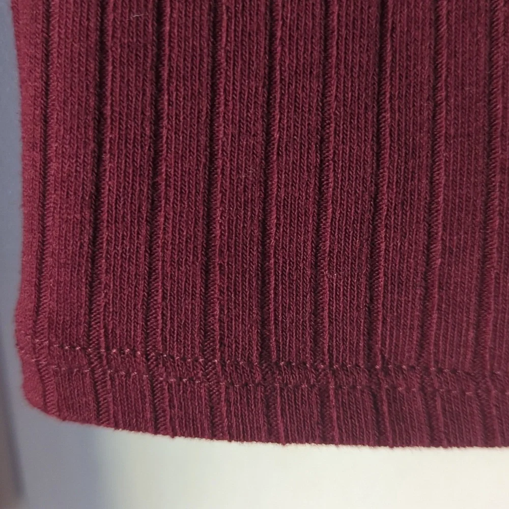 Madewell Ribbed Sweetheart Top Size XS - Cabernet - Picture 5 of 12